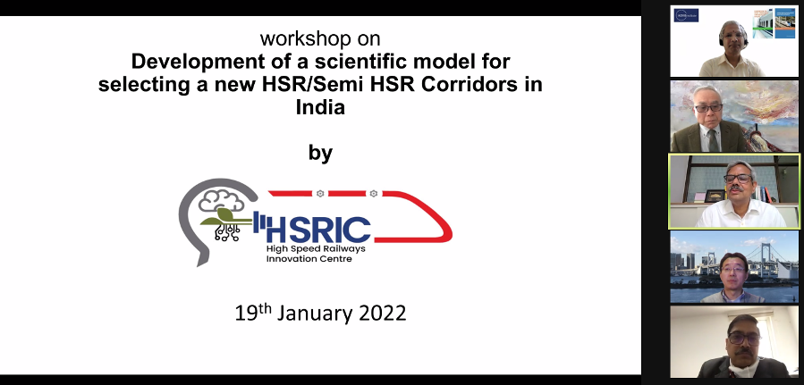 भारत में नए एचएसआर/सेमी एचएसआर कॉरिडोर के चयन के लिए एक वैज्ञानिक मॉडल का विकास" पर कार्यशाला