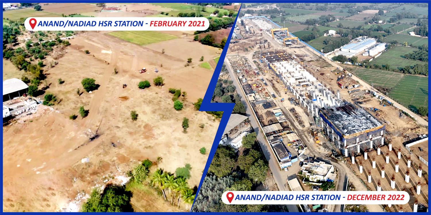 Then & Now! Construction of Anand/Nadiad HSR Station