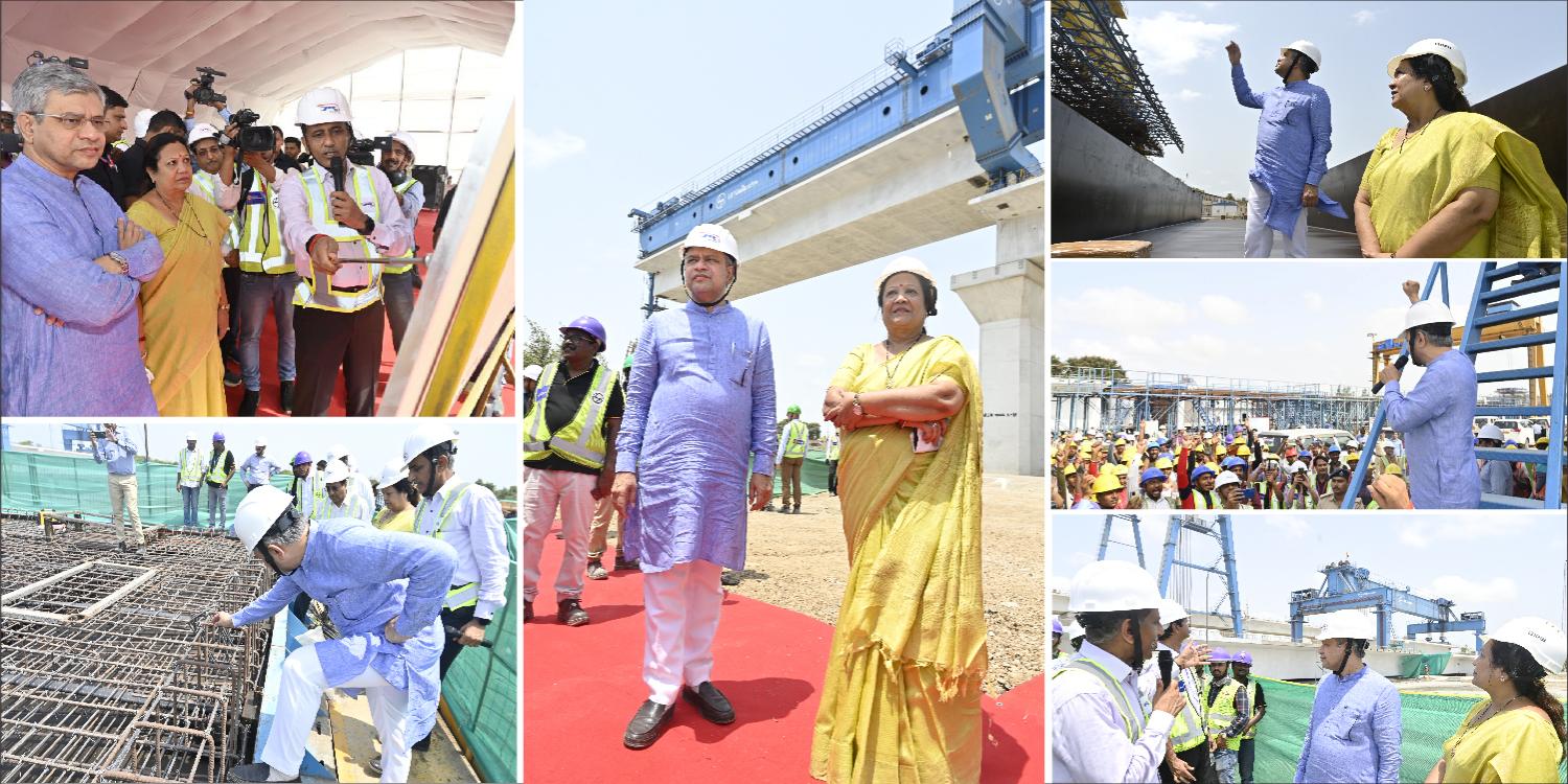 Hon’ble MR & MoSR visits MAHSR Construction site on 6th June 2022