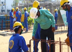 Construction training at a training institute in Ahmedabad under Income restoration plan