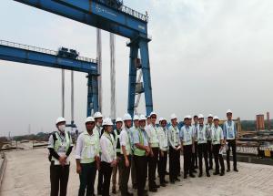 Senior officials from Ministry of Land, Infrastructure, Transport and Tourism (MLIT) Japan, Japan HSR Electric Engineering Co. Ltd. (JE), East Japan Railway Company (JR East) and Japan International Cooperation Agency (JICA) visited MAHSR construction site near Surat (Gujarat)