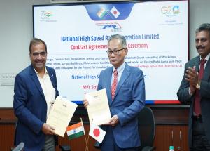 NHSRCL ने 22 डिसेंबर 2022 रोजी मुंबई-अहमदाबाद हायस्पीड रेल कॉरिडॉरसाठी साबरमती रोलिंग स्टॉक वर्कशॉप आणि डेपोच्या बांधकामासाठी करार केला