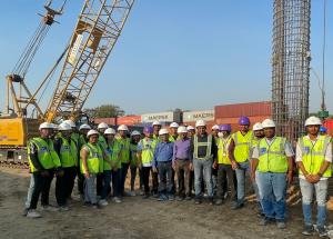 एमएस विश्वविद्यालय बड़ौदा के 170 सिविल इंजीनियरिंग छात्रों के एक समूह ने एमएएचएसआर निर्माण स्थल का दौरा किया
