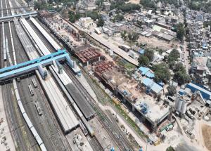 અમદાવાદ HSR સ્ટેશન પર કાર્ય પ્રગતિમાં છે, ગુજરાત-સપ્ટેમ્બર 2023 