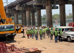Engineering students from L.D. College of Engineering visited Ahmedabad Bullet Train Station and Sabarmati River Bridge construction site
