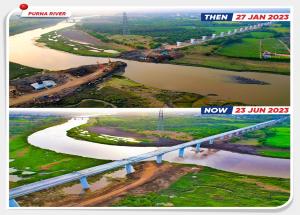 Completion of River Bridge on Purna River, Navsari District, Gujarat