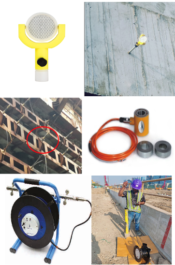 Figure 10: Prism, Load Cell, Inclinometer ( Top to Bottom)