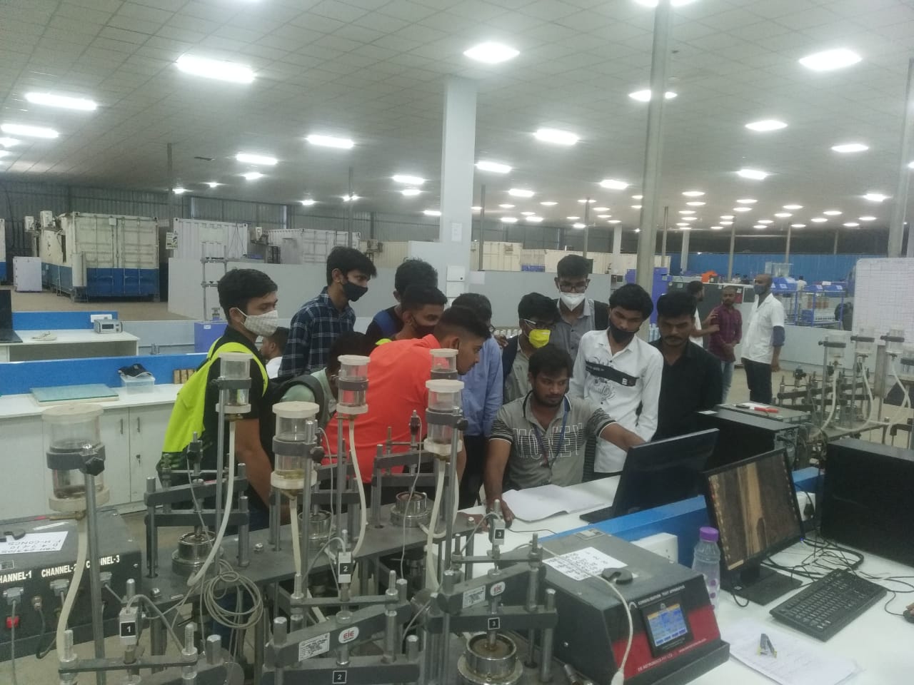 Students from Sardar Vallabh Bhai National Institute of Technology (SVNIT) attending a training session at Asia’s largest Geotechnical Lab in Surat