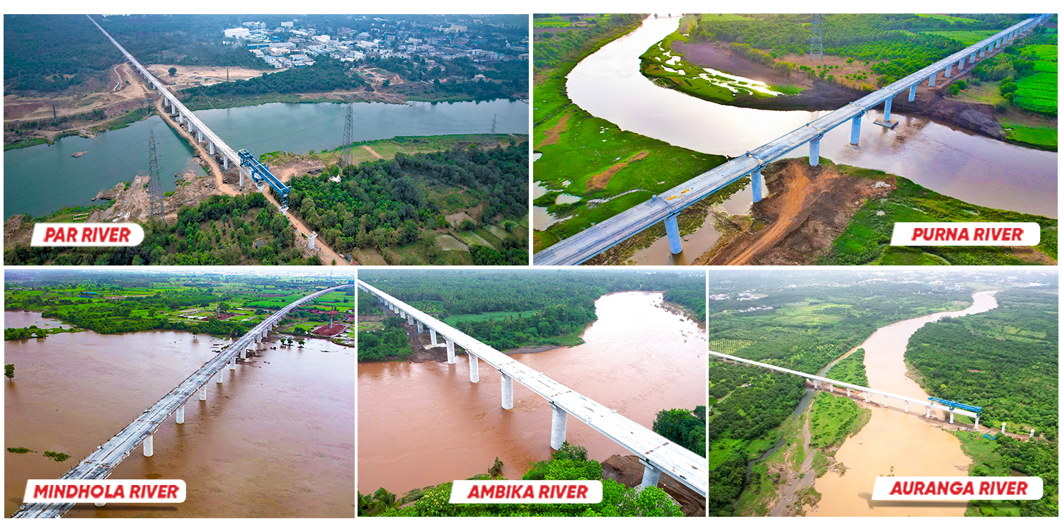 एमएएचएसआर कॉरिडोर पर पांच नदी पुलों का निर्माण कार्य पूरा किया गया