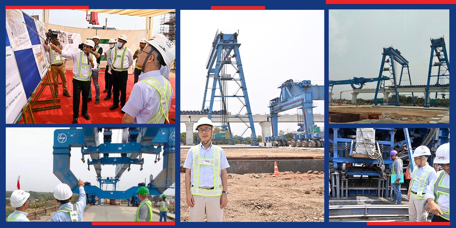 Ambassador of Japan to India visited various MAHSR Construction Sites in Gujarat on 12th April 2022