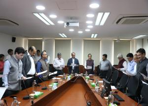 Recitation of Indian Constitution Preamble at NHSRCL's corporate and project offices during Indian Constitution Day.