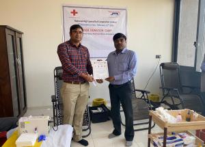 Glimpses of Blood donation camp at NHSRCL's Ahmedabad office on the occasion of 4th Foundation Day on 12.02.2020