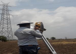 Vertical clearance measurement at GETCO 400kV Gpec Kasor Line at New Crossing in Bharuch district on 11 jun 2020