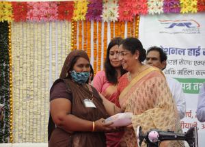 NHSRCL distributes 21 Sewing Machines to make women from Project Affected Families-Atmanirbhar