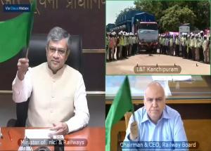 माननीय रेल मंत्री श्री अश्विनी वैष्णव ने 09 सितंबर 2021 को मुंबई– अहमदाबाद हाई स्पीड रेल (एमएएचएसआर/ MAHSR) परियोजना के निर्माण हेतु फुल स्पैन लॉन्चिंग इक्विपमेंट को झंडी दिखा कर रवाना किया।