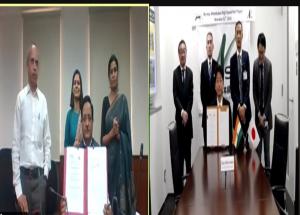 MoU Signing Ceremony with Japan Railway Track Consultant Co. Limited (JRTC) for the Designs of High Speed Rail (HSR) Track works for T3 package for Mumbai Ahmedabad High-Speed Rail Corridor Project