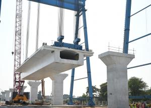 NHSRCL erects first full span box girder on MAHSR alignment in Navsari (Gujarat) on 25/11/2021