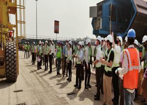 Senior officials from Ministry of Land, Infrastructure, Transport and Tourism (MLIT) Japan, Japan HSR Electric Engineering Co. Ltd. (JE), East Japan Railway Company (JR East) and Japan International Cooperation Agency (JICA) visited MAHSR construction site near Surat (Gujarat)