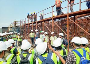Visit of students of Dr. S. & S.S. Ghandhy College of Engineering & Technology to MAHSR construction site.