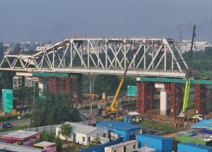 Erection of First Steel Bridge for Mumbai-Ahmedabad High Speed Rail Corridor on 6th October 2023