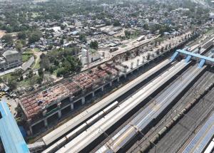 अहमदाबाद एचएसआर स्टेशन पर कार्य प्रगति पर, गुजरात-अक्टूबर 2023