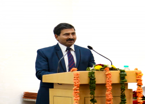 Shri Vivek Kumar Gupta, MD/ NHSRCL speaking on the occasion of 8th Foundation Day of NHSRCL