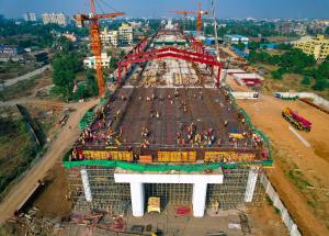 Work in progress at Vapi HSR station, Gujarat - February 2024