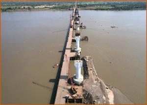 Well Foundation and Pier Work in progress at Narmada River, Bharuch District - May 2024