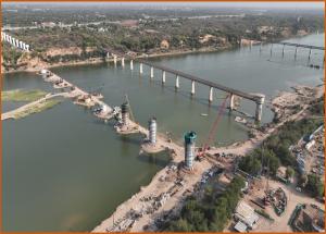 Pier work in progress at Mahi river in Anand District - June 2024