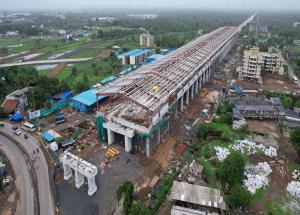 Work in progress at Vapi Bullet Train Station - July 2024