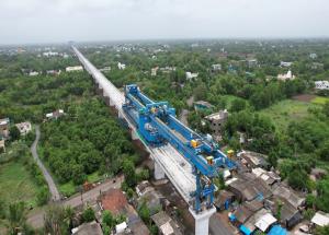 Viaduct construction in progress at Navsari District - July 2024 