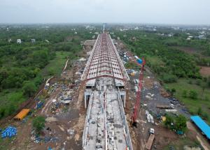 Work in progress at Bilimora Bullet Train Station - July 2024