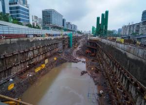 Shaft 1 work in progress at Bandra Kurla Complex - July 2024