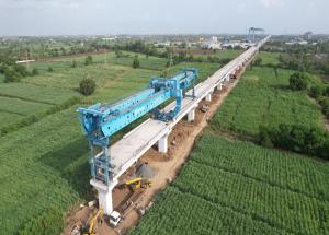 Viaduct construction work in progress at Surat district - July 2024