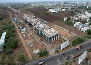 Work in progress at Bharuch Bullet Train Station - July 2024