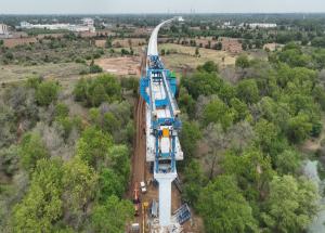 Viaduct construction work in progress at Anand District - July 2024