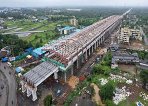 Work in progress at Vapi Bullet Train Station in Valsad District, Gujarat - August 2024