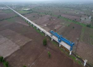 Full span launching method in progress at Bharuch District, Gujarat - August 2024