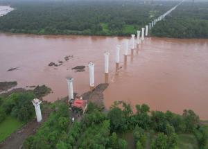 Pier works completed at Daman Ganga River, Valsad District, Gujarat - August 2024