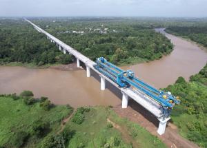 Completion of Bridge on Kaveri River for Mumbai Ahmedabad Bullet Train Project