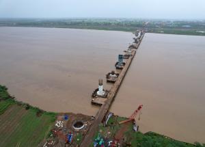 The bridge over the Narmada River in Gujarat is making swift progress for the Mumbai-Ahmedabad Bullet Train Project