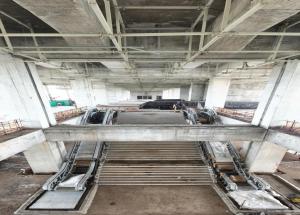 Escalator installation in progress at Anand Bullet Train station in Gujarat