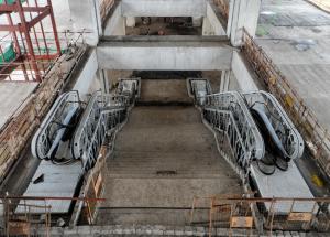 Escalator installation in progress at Anand Bullet Train station in Gujarat