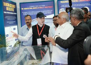 Shri Bhupendra Patel, Chief Minister, Gujarat visited the Bullet Train stall showcased in the 17th Urban Mobility India Conference & Exhibition 2024