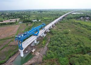 Full span launching method in progress in Bharuch District, Gujarat - September 2024