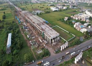 Work in progress at Bharuch Bullet Train Station, Bharuch District, Gujarat - September 2024