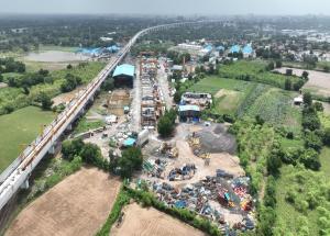 Track and noise barrier Installation work in progress in Vadodara District, Gujarat - September 2024