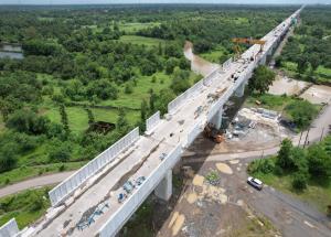 Noise barrier erection in progress at Valsad District, Gujarat - September 2024