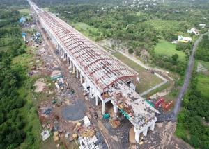 Work in progress at Bilimora Bullet Train Station in Navsari District, Gujarat - September 2024