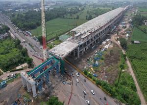 Work in progress at Surat Bullet Train Station in Surat District, Gujarat - September 2024